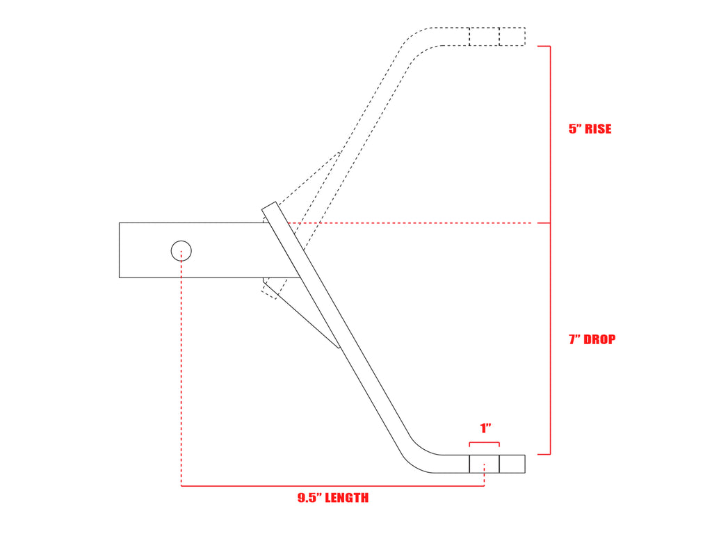 Armordillo USA 7161528 7" Drop Down Hitch For 2" Receiver.