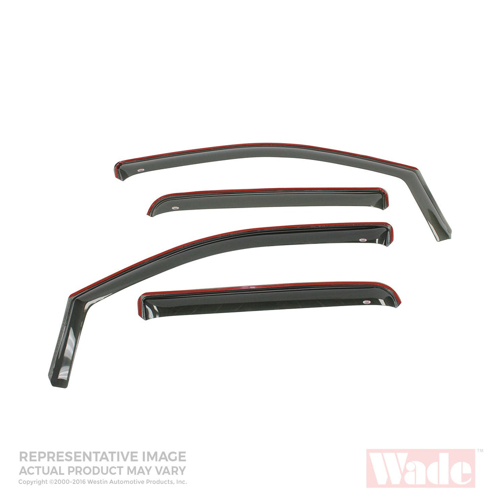 Westin 72-88415 In-Channel Wind Deflector; 4 pc.; Smoke; For Crew Max Cab;