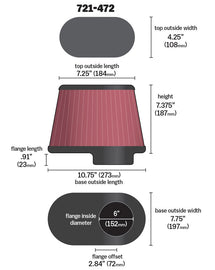 AIRAID 721-472 Universal Air Filter