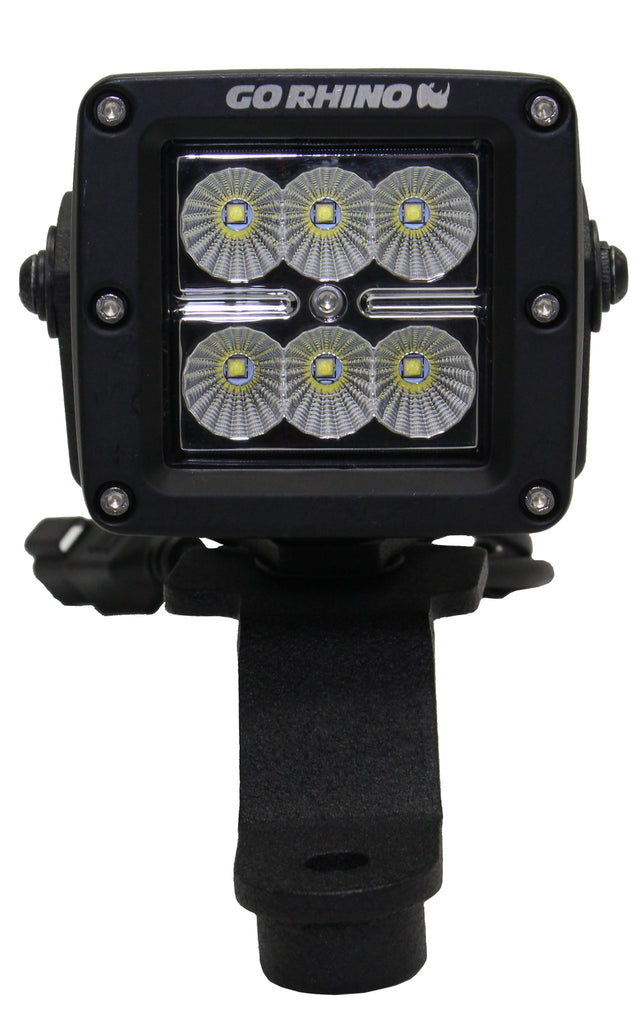 Go Rhino 730030T XE Windshield Cowl Light Mounts for Jeep JL/JT - Fits Single 3x3 LED Cube