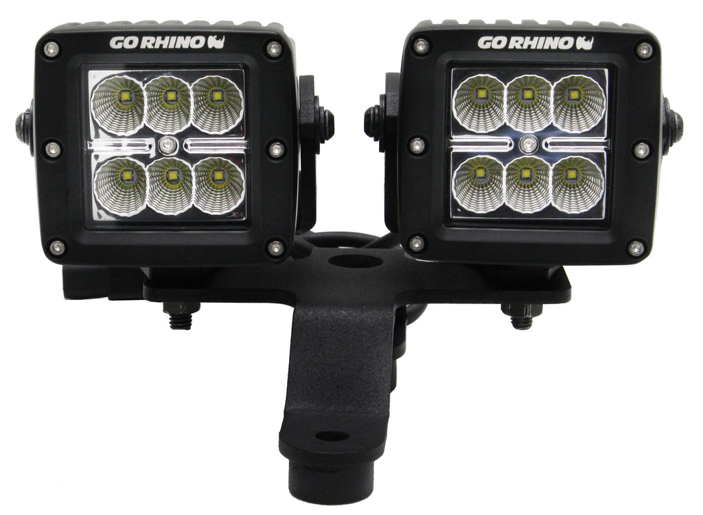Go Rhino 730230T XE Windshield Cowl Light Mounts for Jeep JL/JT - Fits Dual 3x3 Cubes