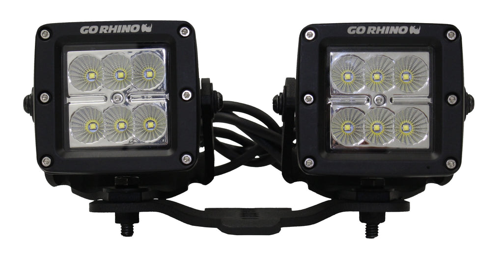 Go Rhino 731030T XE Hood Hinge Light Mounts for Jeep JL/JT - Fits two 3x3 Cubes