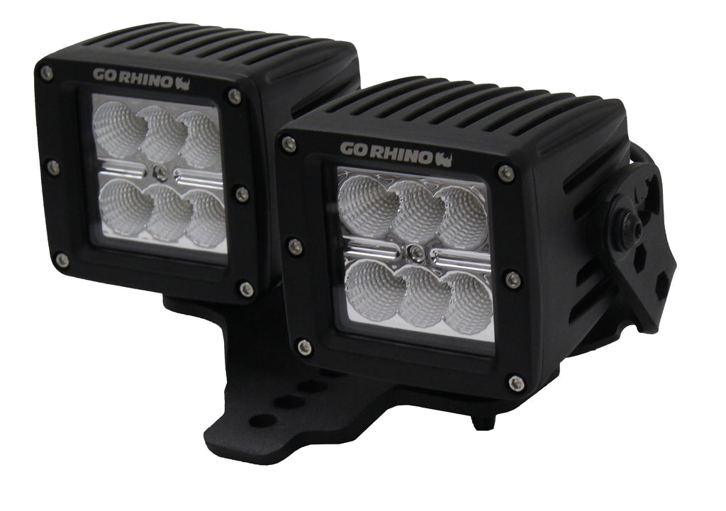 Go Rhino 731230T XE Hood Hinge Light Mounts for Jeep JL/JT - Fits 3x3 Dual Cube Offset