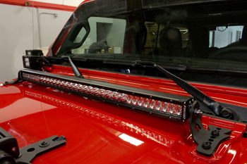 Go Rhino 731300T XE Hood Hinge Light Mount for Jeep JL/JT - Fits 30" Single Row LED Bar