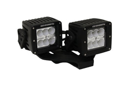 Go Rhino 732231T XE Center Hood Light Mounts for Jeep JL/JT - Fits Dual 3x3 Cubes, offset mount
