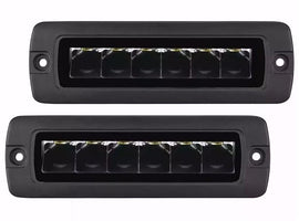 Go Rhino 750300621SBF Blackout Series - SIXLINE 6-LED Flood Lights with Flush Mount, Pair