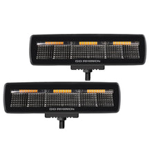 Load image into Gallery viewer, Go Rhino 750600622FBS Blackout Combo Series - SIXLINE 6-LED Flood Light Pods, Pair, w/Amber LEDs