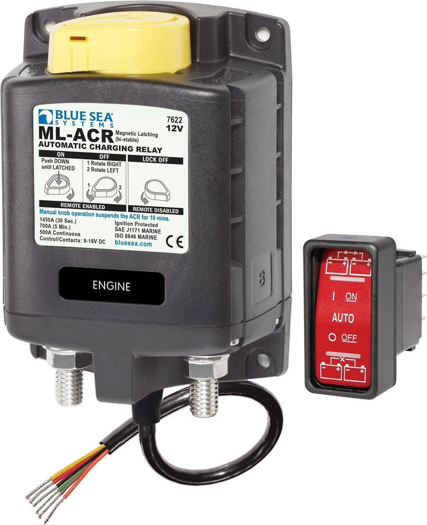 BLUE SEA 7622-BSS SOLENOID ML 500A 12V ACR W/MANCTRL