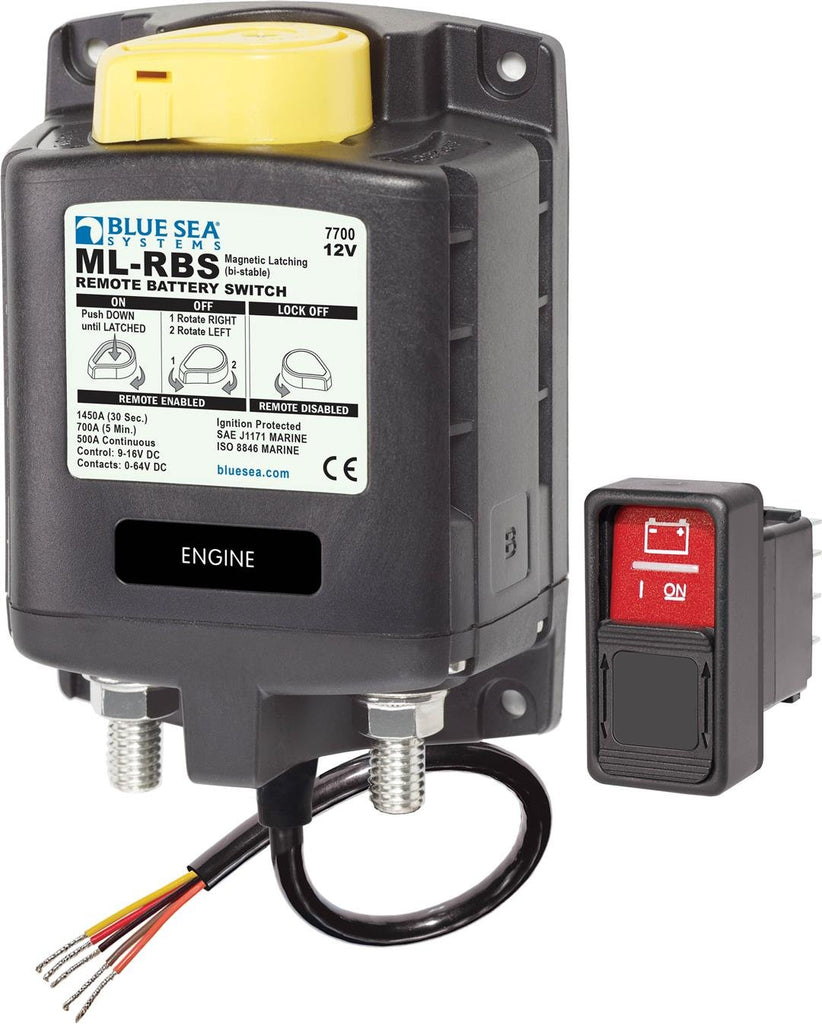 BLUE SEA 7700-BSS SOLENOID ML 500A 12V RBS W/MANCTRL