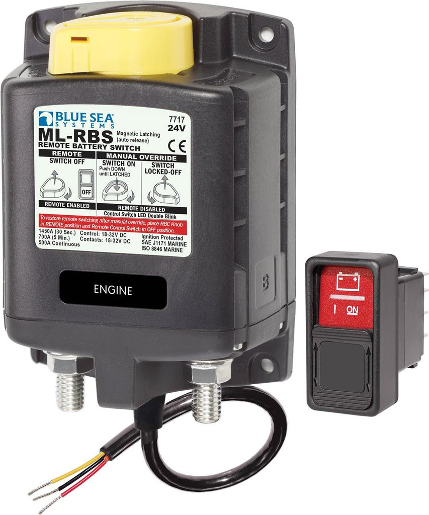 BLUE SEA 7717-BSS SOLENOID ML 24V RBS SPST W/MAN 2