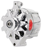 Powermaster Performance 8-37101 Alternator; Ford Upgrade; 100 Amp; 75 Idle; 1V Pulley; 1 Wire; Chrome;
