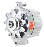 Powermaster Performance 8-67141 Alternator; Ford Upgrade; 150 Amp; 100 Idle; 1V Pulley; 1 Wire; Polished;