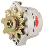 Powermaster Performance 8002 Racing Alternator; 12si; Straight Mount; 100 Amp; 75 Idle; 1V Pulley; Natural;