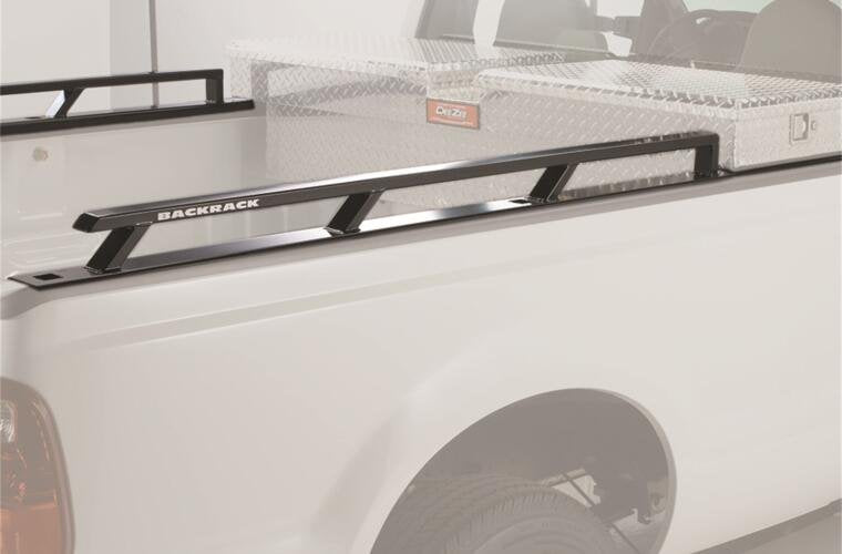 RealTruck Backrack 80521TB Side Rails; For Use w/Tool Box 21 in.; 8.2 Ft. Bed; 17-22 Ford SD Aluminum Body