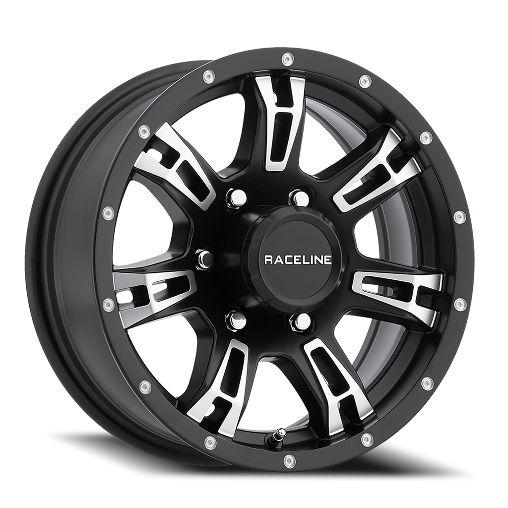 Aluminum Wheels 16x6 Arsenal Trailer 840 Machined Face Matte Black 0 Offset 8 on 165.1 Bolt Pattern 124.46 Bore Raceline