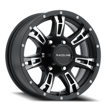 Load image into Gallery viewer, Aluminum Wheels 16x6 Arsenal Trailer 840 Machined Face Matte Black 0 Offset 8 on 165.1 Bolt Pattern 124.46 Bore Raceline