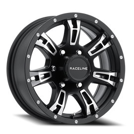Aluminum Wheels 16x6 Arsenal Trailer 840 Machined Face Matte Black 0 Offset 8 on 165.1 Bolt Pattern 124.46 Bore Raceline