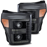 AlphaRex 880143 LED Projector Headlights Plank Style Design Midnight Black