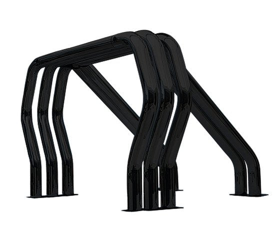 Go Rhino 9009560TDB Bed Bars Complete Kit - Triple Bar/Double Kicker (Between wheel wells) - Black