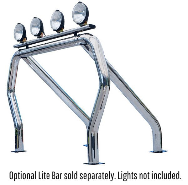 Go Rhino 9109370SSC Bed Bars Complete Kit - Single Bar/Single Kicker (Between wheel wells) - Chrome