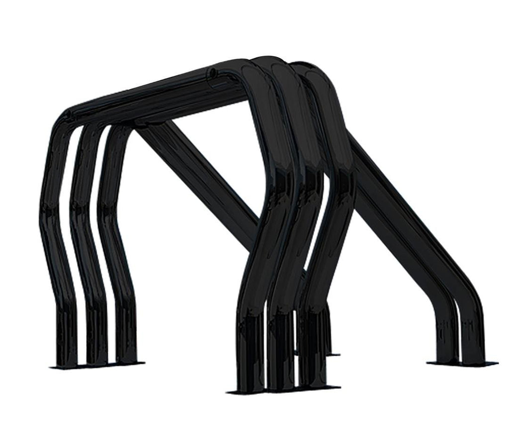 Go Rhino 9109370TDB Bed Bars Complete Kit - Triple Bar/Double Kicker (Between wheel wells) - Black