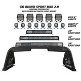 Go Rhino 911620PS Powered light bar mount is compatible with most tonneau covers