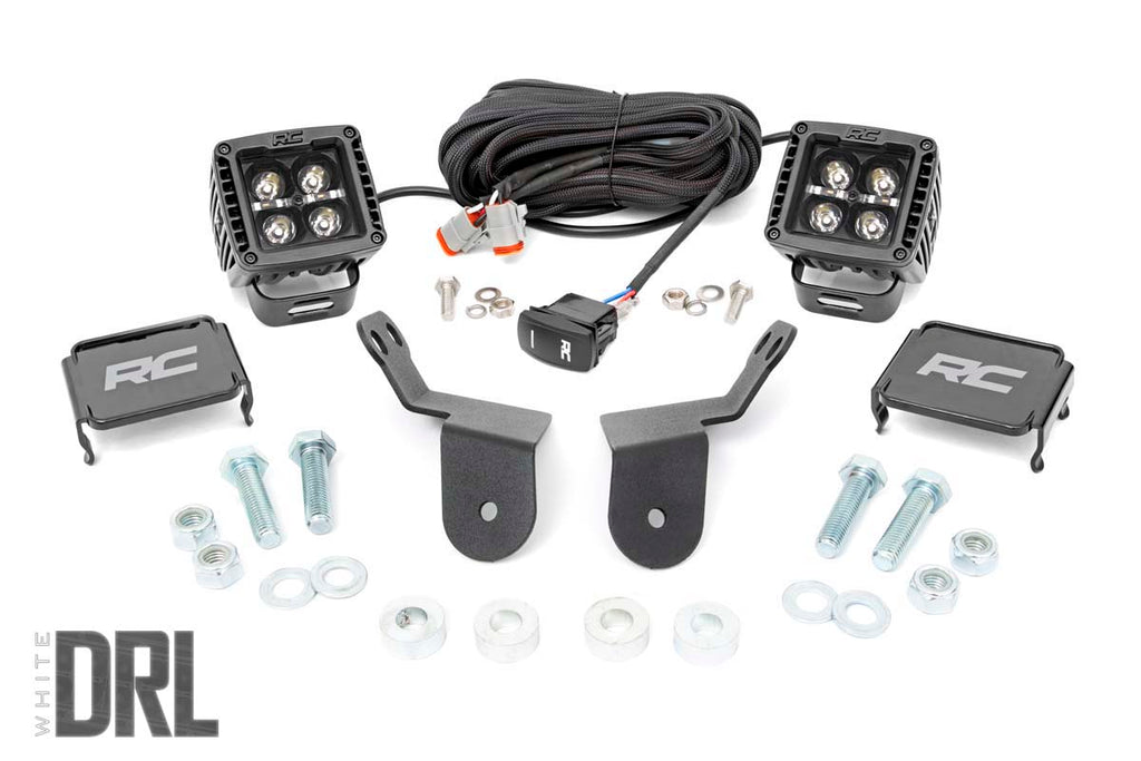 LED Light Kit | Cage Mount | 2" Black Pair | White DRL | Honda Pioneer 1000/Pioneer 1000-6 