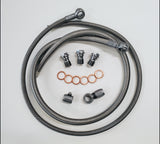 Stainless Steel Power Steering Hose kit, 2 pc. Banjo Fittings, Crimped one end.