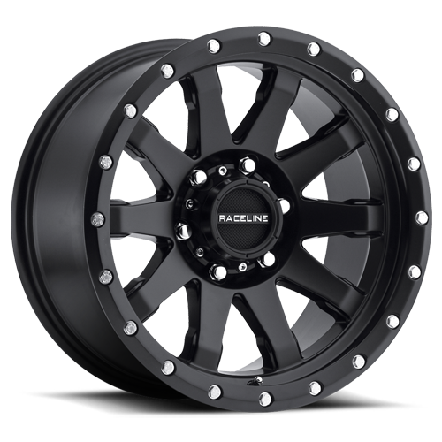 Aluminum Wheels 17x8.5 Clutch 934B Black Multi Spoke 0 Offset 5 on 139.7 Bolt Pattern 106.5 Bore Raceline