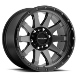 Raceline 934G-21051-19 Aluminum Wheels 20x10 Clutch 934G Gunmetal Gray Multi Spoke -19 Offset 5 on 150 Bolt Pattern 110.3 Bore Raceline