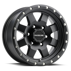 Aluminum Wheels 16x8 Defender 935B Satin Black Multi Spoke 0 Offset 5 on 114.3 Bolt Pattern 83.82 Bore Raceline