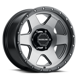 Raceline 946G-29080-00 Aluminum Wheels 20x9 Boost 946G Satin Gunmetal Gray 6 Spoke 0 Offset 8 on 165.1 Bolt Pattern 130.81 Bore Raceline