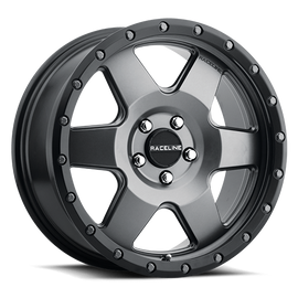 Aluminum Wheels 17x9 Boost 946G Satin Gunmetal Gray 6 Spoke 0 Offset 5 on 139.7 Bolt Pattern 107.95 Bore Raceline