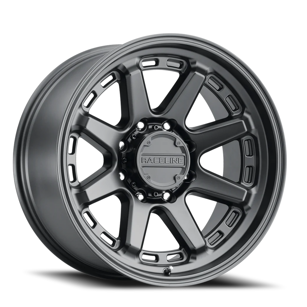Aluminum Wheels 18x9 Scout 947B Satin Black -12 Offset 8 on 165.1 Bolt Pattern 125.2 Bore Raceline