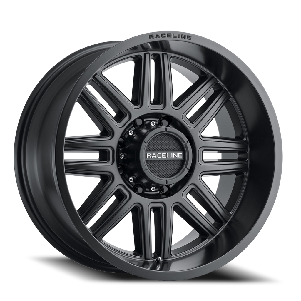 Aluminum Wheels 16x8 Split 948B Satin Black 0 Offset 6 on 139.7 Bolt Pattern 106.1 Bore Raceline