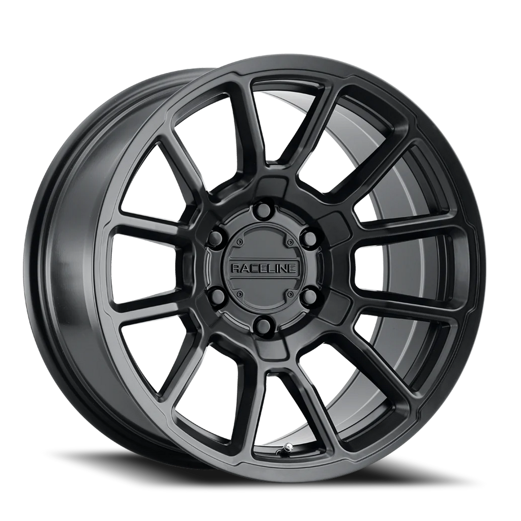 Aluminum Wheels 17x9 Gauge 950B Satin Black Multi Spoke -12 Offset 6 on 139.7 Bolt Pattern 106.1 Bore Raceline
