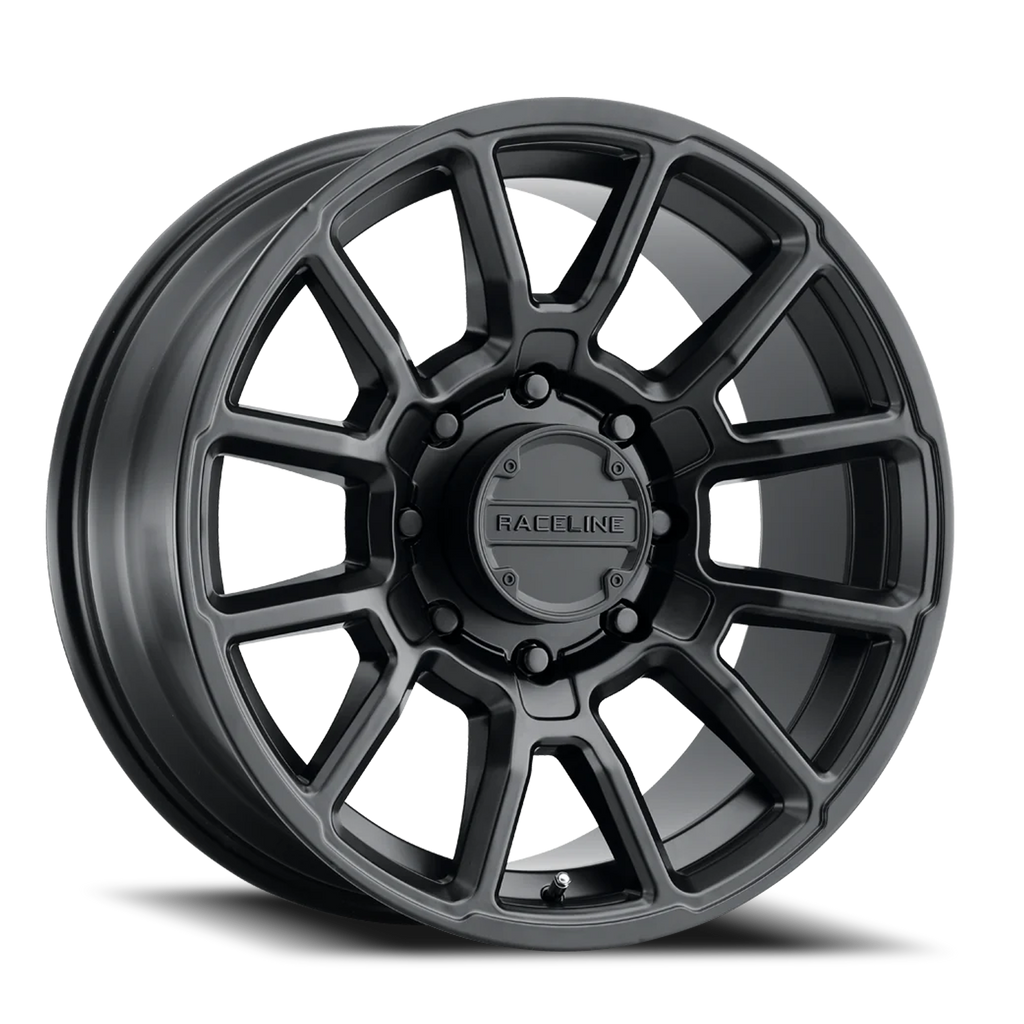 Aluminum Wheels 18x9 Gauge 950B Satin Black Multi Spoke -12 Offset 8 on 170 Bolt Pattern 125.2 Bore Raceline
