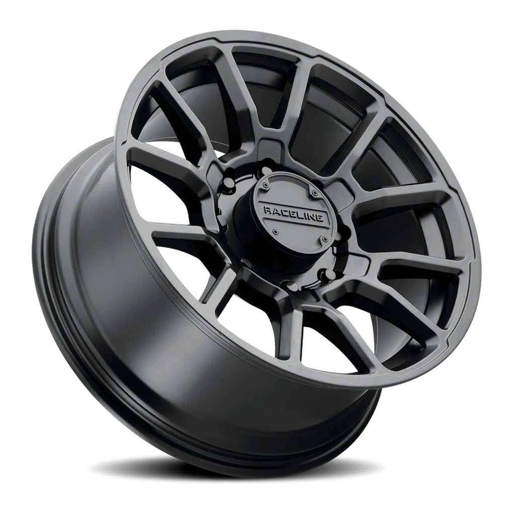 Aluminum Wheels 18x9 Gauge 950B Satin Black Multi Spoke -12 Offset 8 on 170 Bolt Pattern 125.2 Bore Raceline