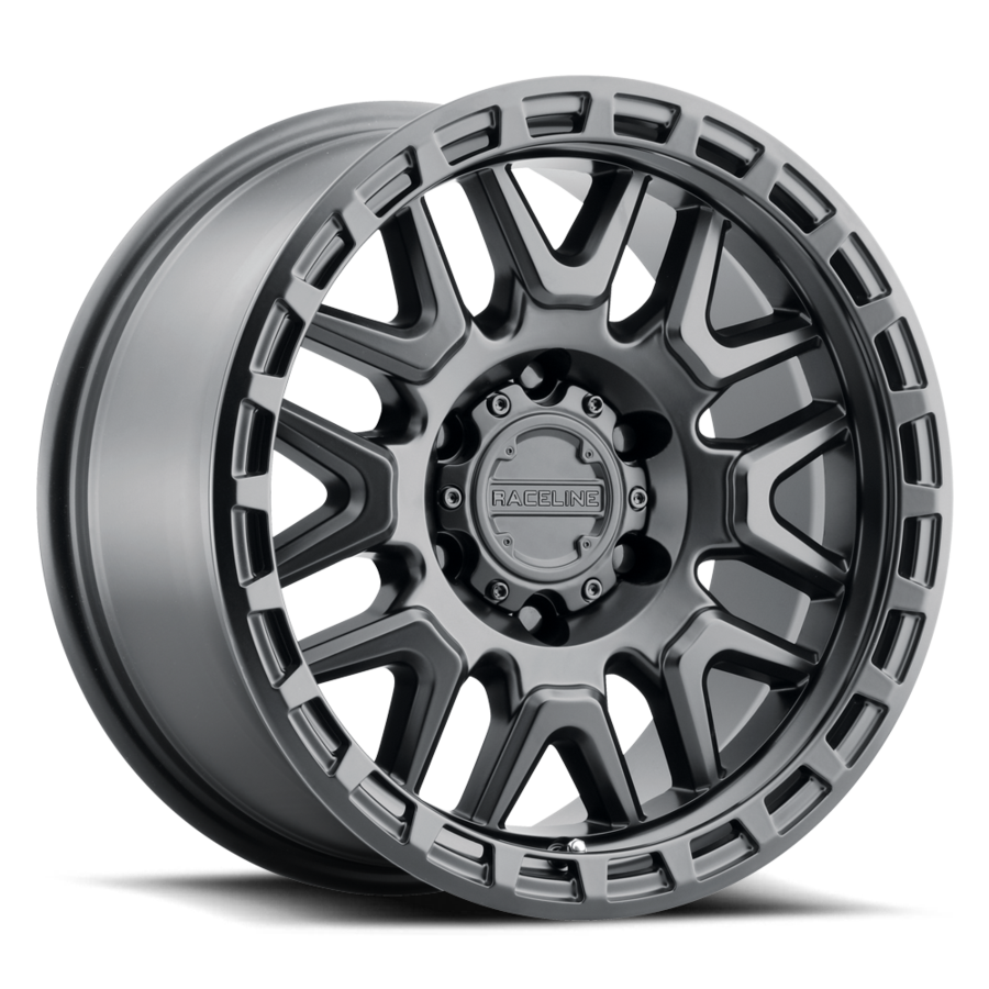 Aluminum Wheels 16x8 Krank 953B Satin Black 0 Offset 5 on 139.7 Bolt Pattern 106.5 Bore Raceline