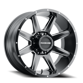 Aluminum Wheels 22x12 Stryker 954M Milled-Dimples Satin Black -44 Offset 8 on 170 Bolt Pattern 125.2 Bore Raceline