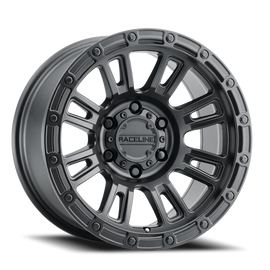 Aluminum Wheels 17x9 Compass 956B Satin Black -12 Offset 8 on 165.1 Bolt Pattern 125.2 Bore Raceline