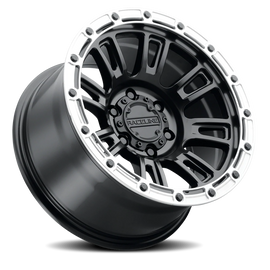 Aluminum Wheels 17x9 Compass 956BS Satin Black Silver Ring -12 Offset 8 on 165.1 Bolt Pattern 125.2 Bore Raceline
