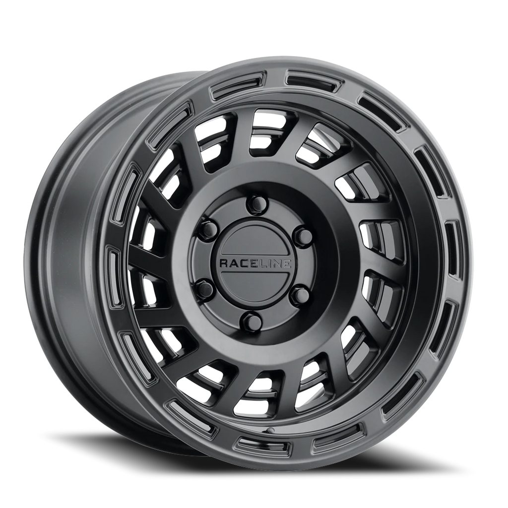 Aluminum Wheels 17x8.5 Halo 957B Satin Black 0 Offset 5 on 127 Bolt Pattern 78.1 Bore Raceline