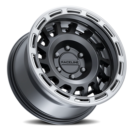Aluminum Wheels 17x8.5 Halo 957BS Satin Black Silver Ring 0 Offset 5 on 150 Bolt Pattern 110.3 Bore Raceline