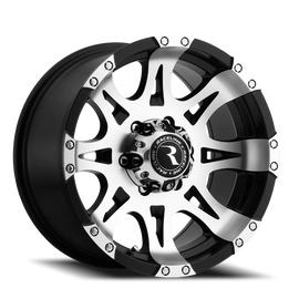 Aluminum Wheels 17x9 Raptor 982 Machined Face Black 0 Offset 6 on 139.7 Bolt Pattern 108 Bore Raceline