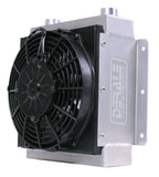 Derale 65860 18 Row Hi-Flow Racing Remote Fluid Cooler w/ Low Profile Fan, 7/8-14 UNF O-ring