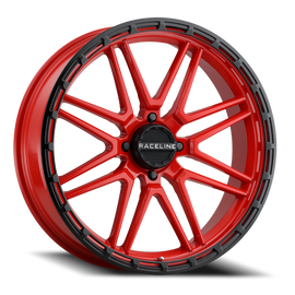 Aluminum Wheels 22x7 Krank XL UTV A11R Red Satin Black Bead Ring 0 Offset 4 on 156 Bolt Pattern 132.5 Bore Raceline