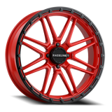 Raceline A11R-87037-00 Aluminum Wheels 18x7 Krank XL UTV A11R Red Satin Black Bead Ring 0 Offset 4 on 137 Bolt Pattern 110.18 Bore Raceline