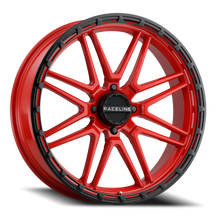 Load image into Gallery viewer, Aluminum Wheels 18x7 Krank XL UTV A11R Red Satin Black Bead Ring 0 Offset 4 on 156 Bolt Pattern 132.5 Bore Raceline