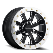 Load image into Gallery viewer, Aluminum Wheels 14x10 Mamba Beadlock UTV A71 Machined Lip Satin Black 0 Offset 4 on 156 Bolt Pattern Raceline
